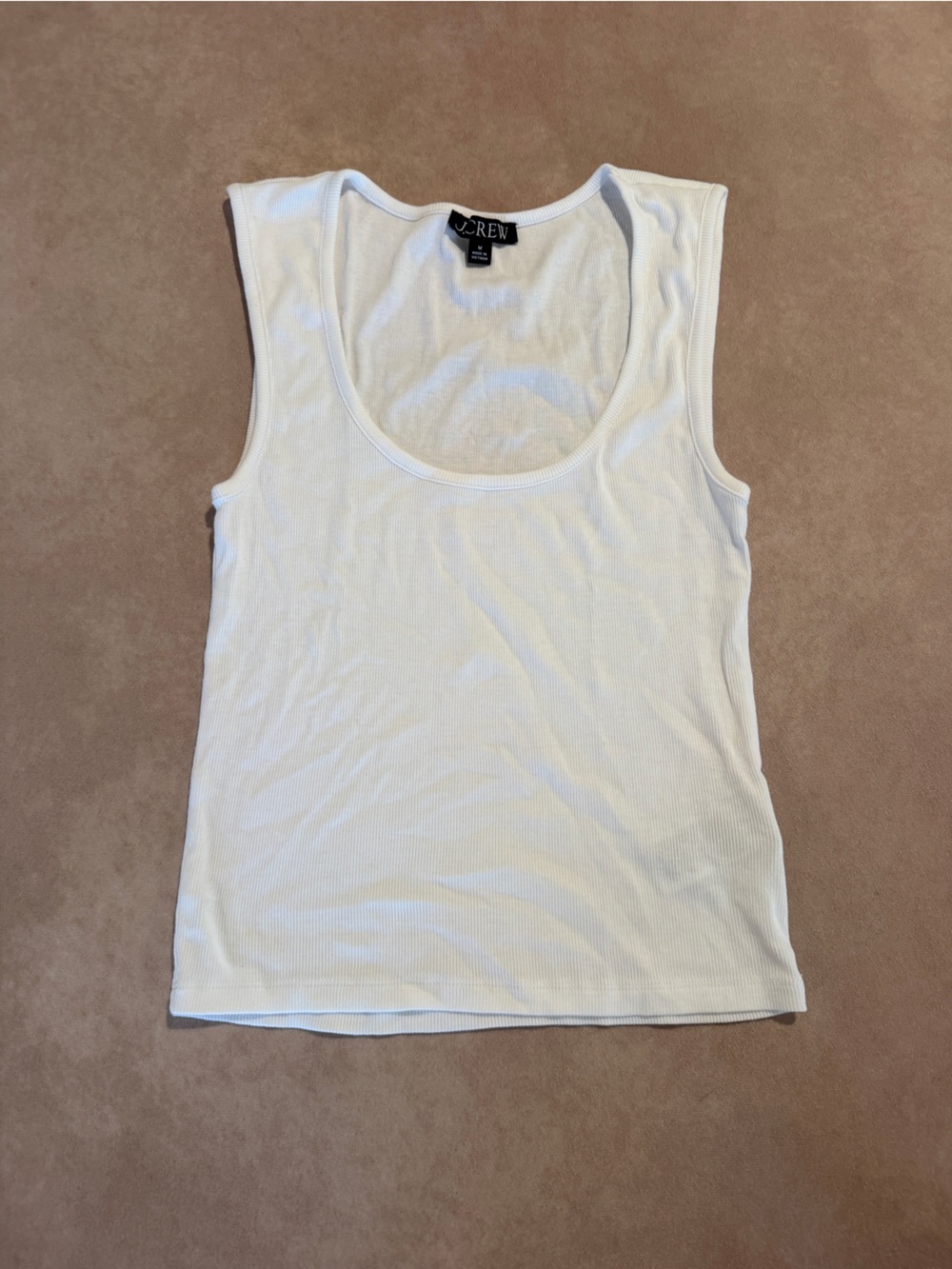 J. Crew White Ribbed Scoop neck Tank • size medium • BY388